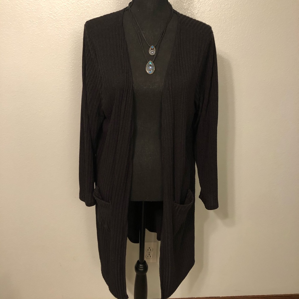 Black Cardigan **FREE NECKLACE INCLUDED**